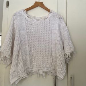 Short sleeve cropped sweater